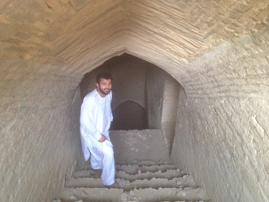 Historic underground staircase at an Afghan heritage site